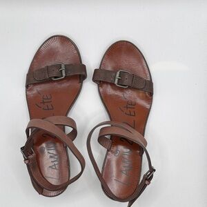 Lanvin Dark Brown Leather Sandals